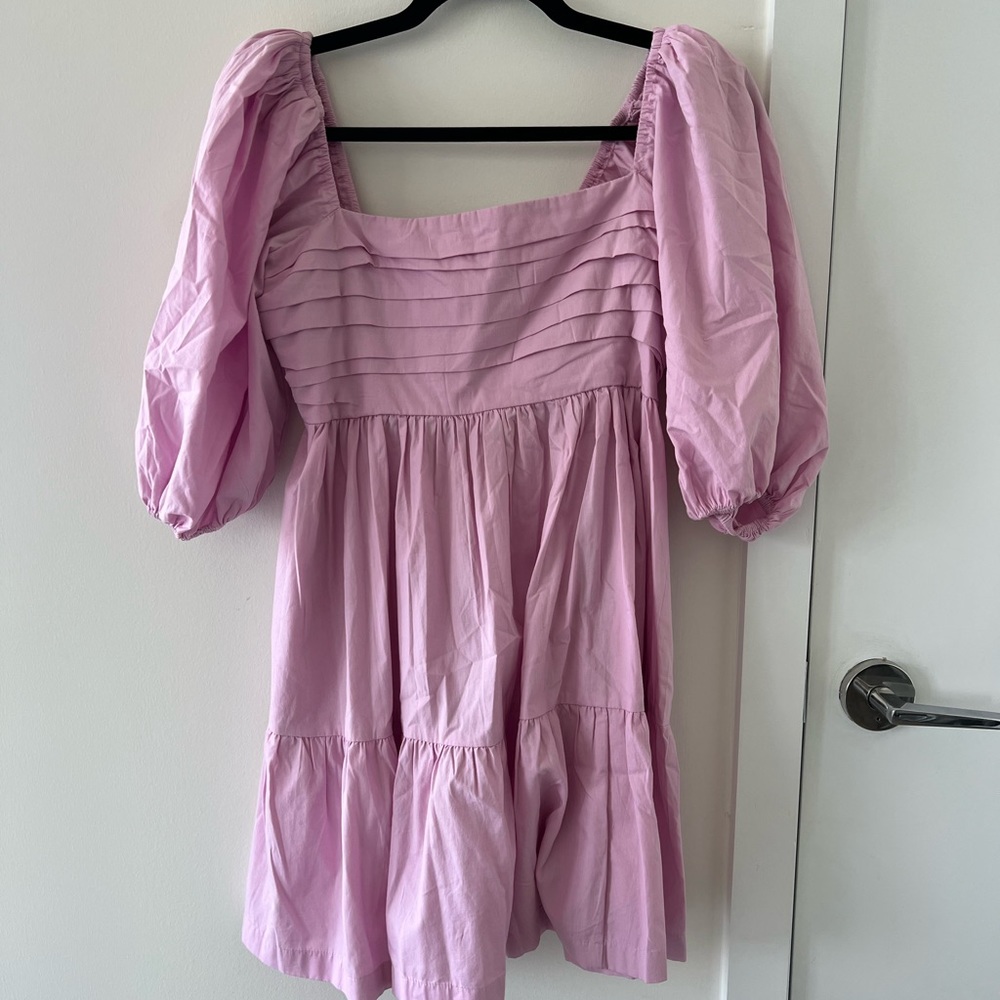 Abercrombie Pink Puffy Sleeve Dress (with pockets)